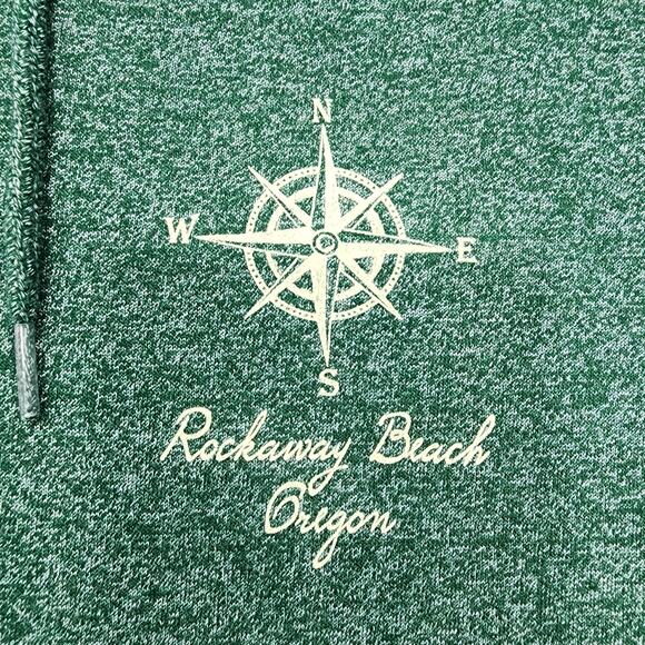 RetroVision Apparel Hoodie Mens XL Green Rockaway Beach Oregon Full Zip Casual - Picture 2 of 11